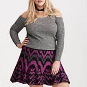 Torrid Black and Pink Skater Mini Skirt - Size 4